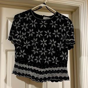 Beautiful Evening Wear Top - Beaded & Sequins - Shell is 100% Silk